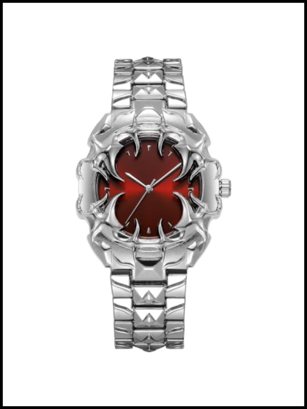 Men's Gothic Thorn Claw Quartz Watch with 3 Interchangeable Dials Stainless